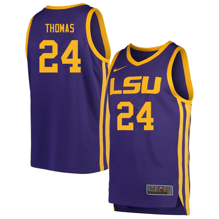 Men #24 Cameron Thomas LSU Tigers College Basketball Jerseys Sale-Retro